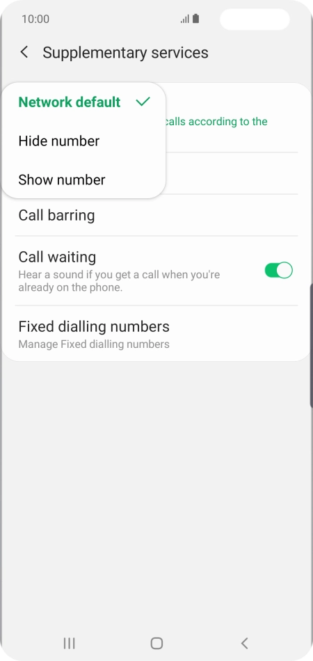 Press Show number to turn on caller identification.