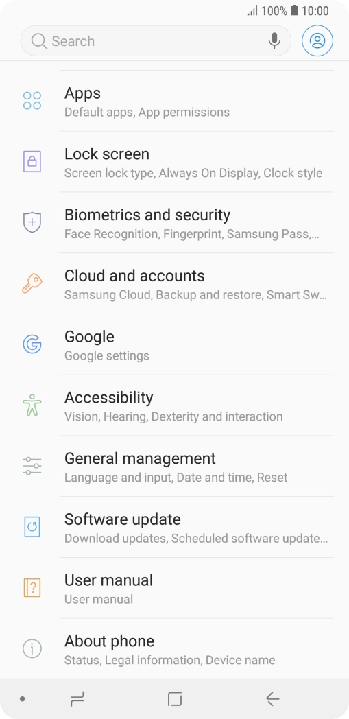 Press Cloud and accounts.