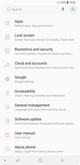 Press Cloud and accounts.