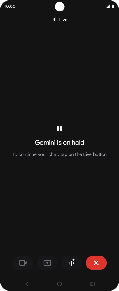 To resume the conversation, press the resume icon.