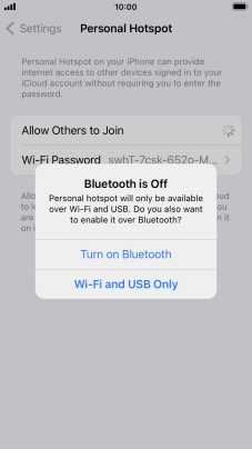 If Wi-Fi is turned on, press Wi-Fi and USB Only.