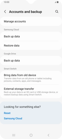 Press Manage accounts.