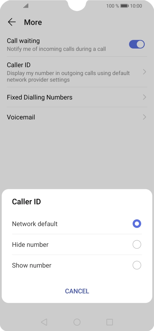 Press Show number to turn on caller identification.