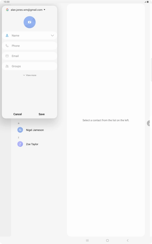 Press the address book drop down list.