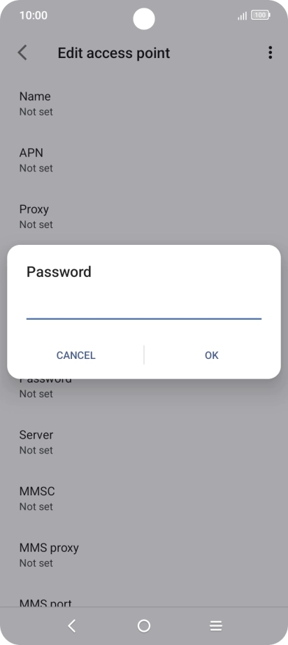 Key in secure and press OK.
