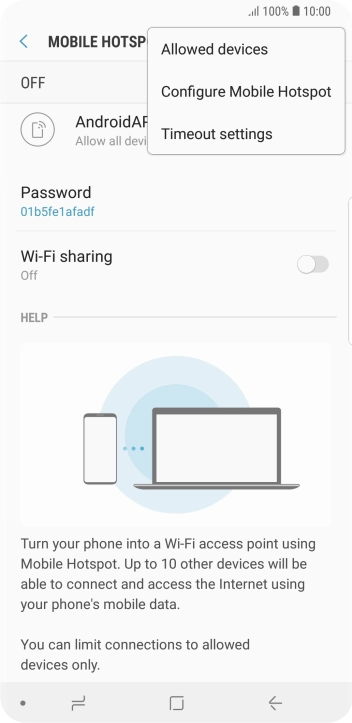 Press Configure Mobile Hotspot.