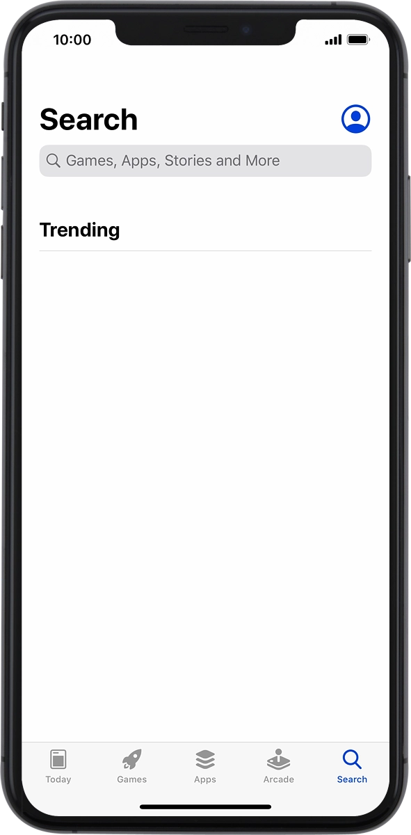 On your phone: Press the search field.