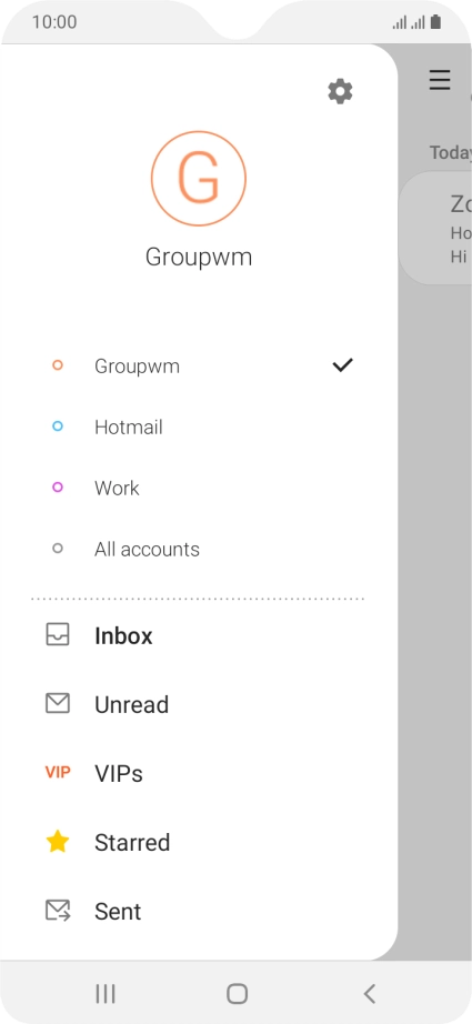 Press the settings icon.