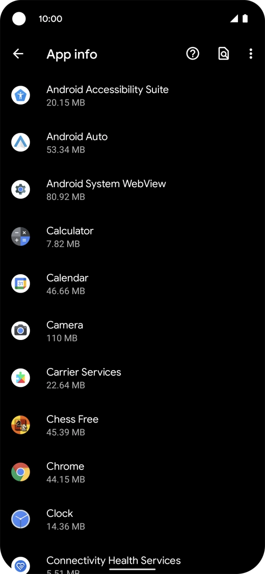 Press the required app.