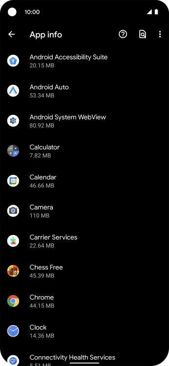 Press the required app.
