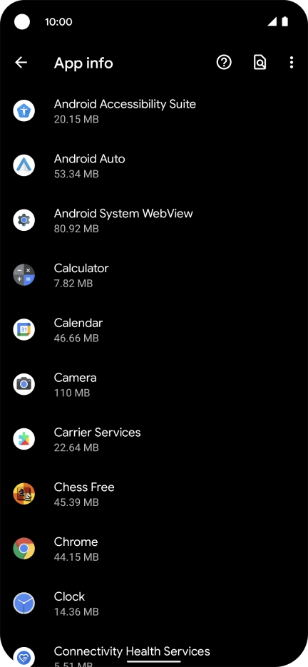 Press the required app.