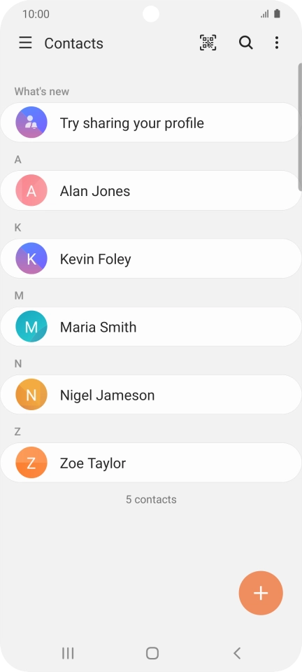 Press the new contact icon.