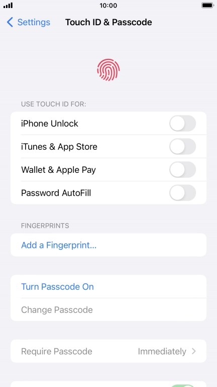 Press Add a Fingerprint... and follow the instructions on the screen to add your fingerprint.