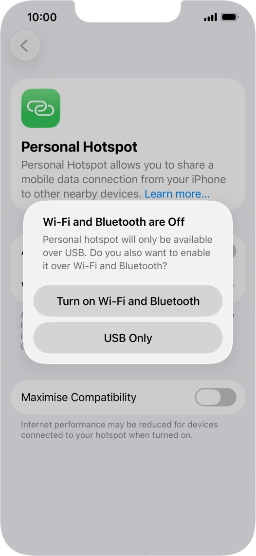 If Wi-Fi is turned off, press Turn on Wi-Fi and Bluetooth.