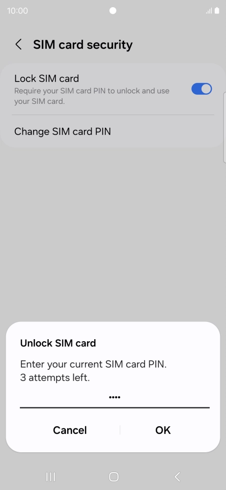 Key in your PIN and press OK. The default PIN is 1111.