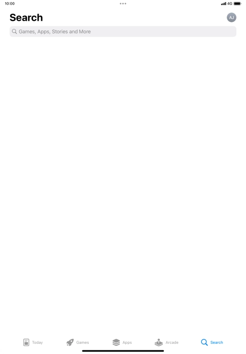 Press the search field.