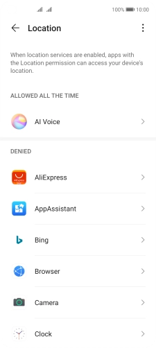 Press the required app.