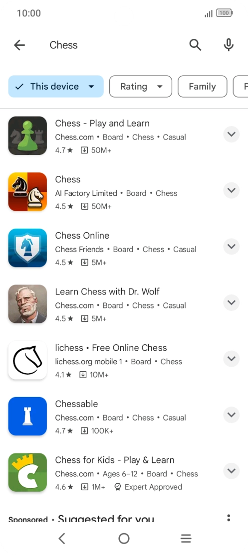 Press the required app.