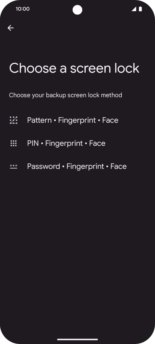 Press the required phone lock code and follow the instructions on the screen to create an additional phone lock code.