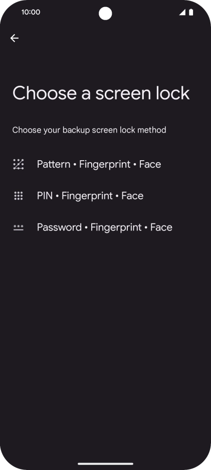 Press the required phone lock code and follow the instructions on the screen to create an additional phone lock code.