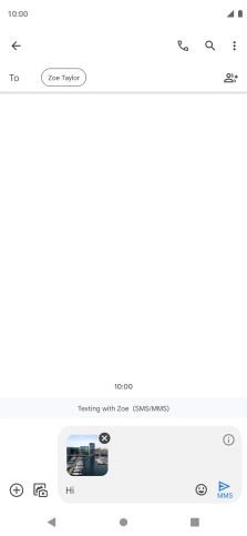 Press the send icon when you've finished your MMS.