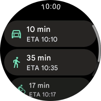 Press the required mode of transportation.