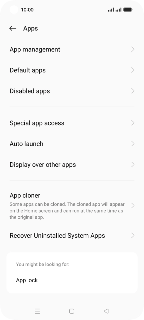 Press App management.