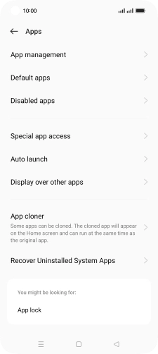 Press App management.