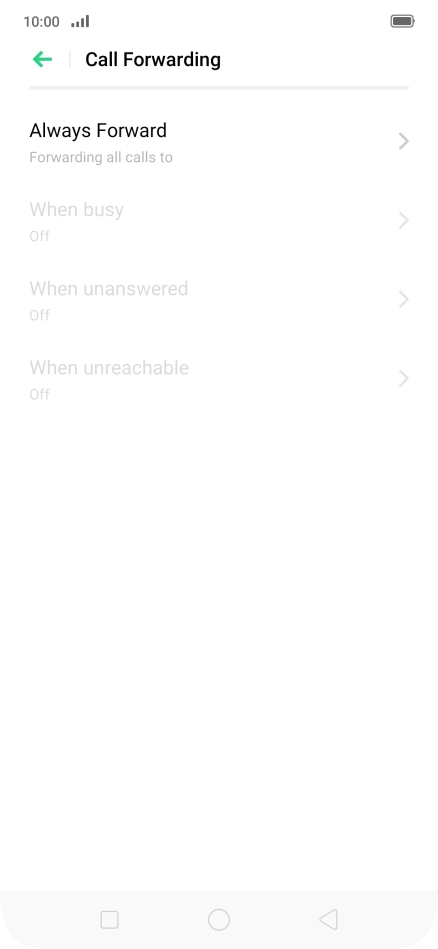 Press the required divert type.
