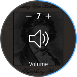 Press the volume icons to select the required volume.