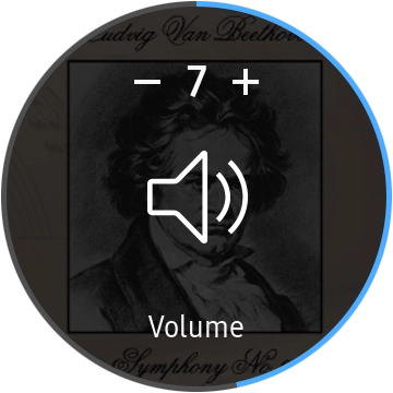 Press the volume icons to select the required volume.