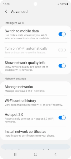 Press the indicator next to 