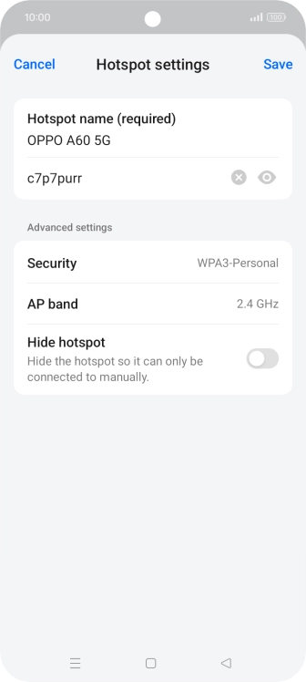 Press the password field and key in the required password.