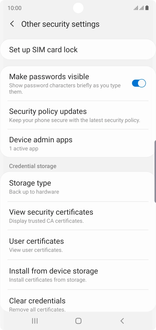 Press Set up SIM card lock.