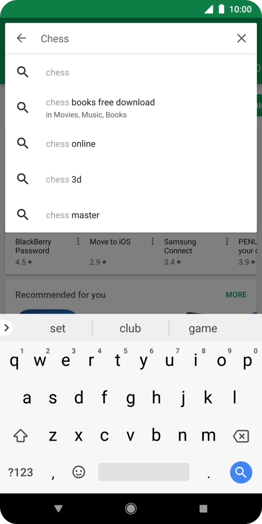 Key in the name or subject of the required app and press the search icon.