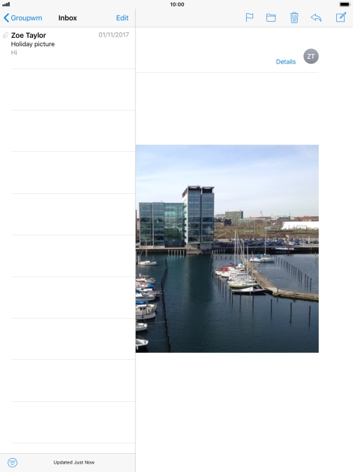 Press the new email message icon.