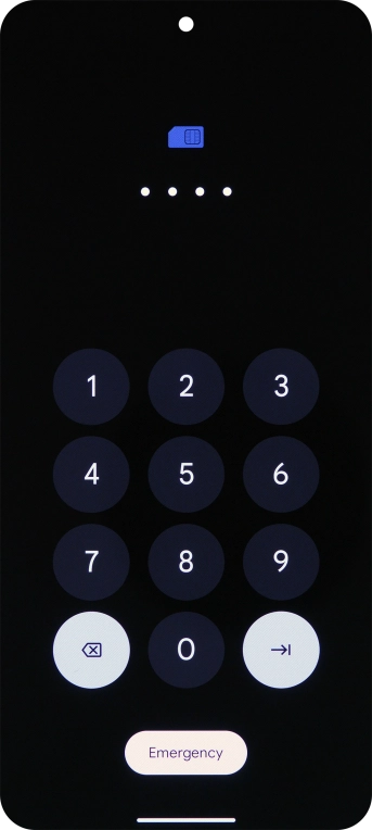 If you're asked to key in your PIN, do so and press arrow right. The default PIN is 1111.