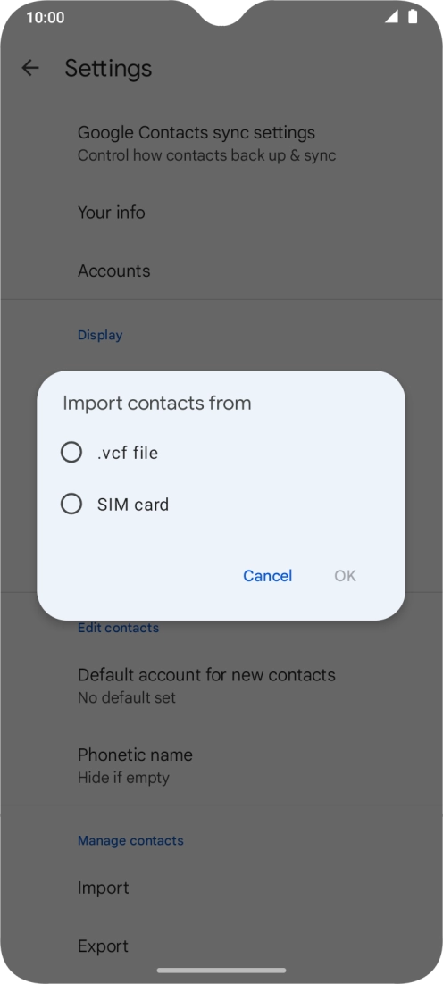 Press the name of the SIM.