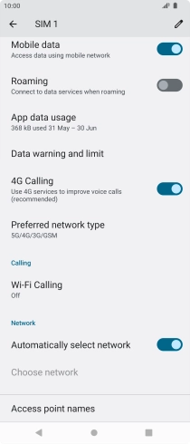 Press Access point names.