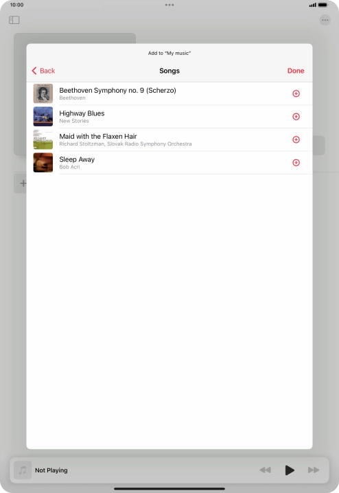 Go to the required category and press the required audio file.