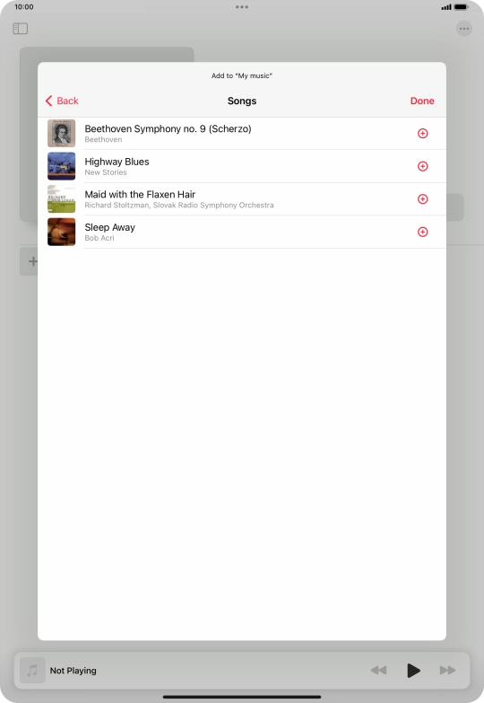 Go to the required category and press the required audio file.