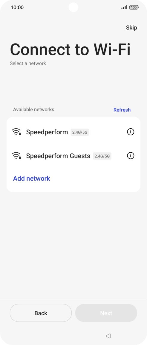 Press the required Wi-Fi network.