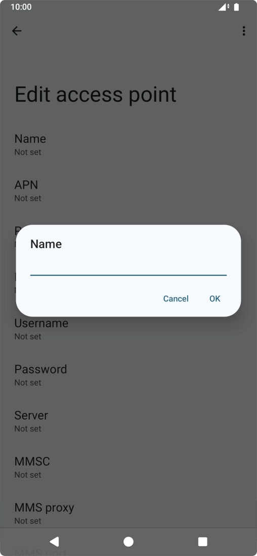 Key in EE Internet and press OK.