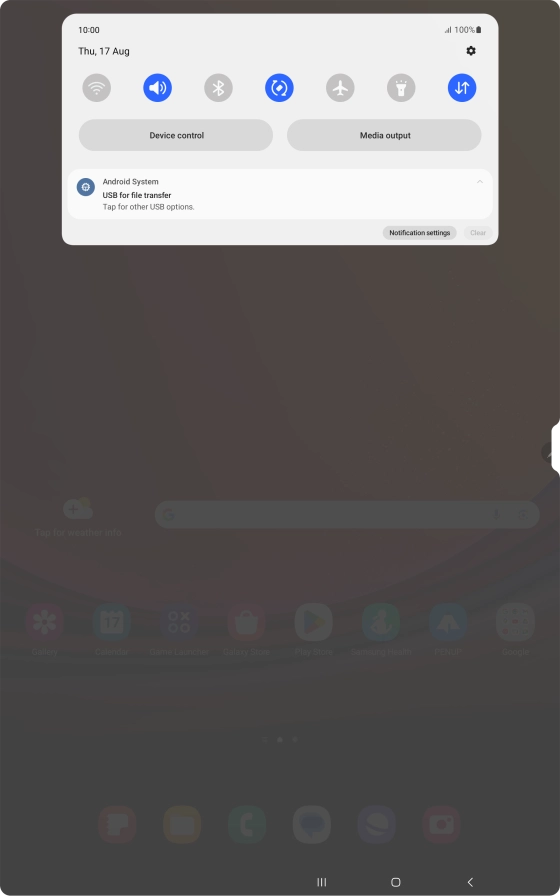 Press Tap for other USB options..