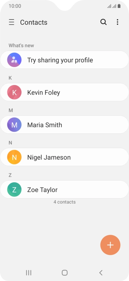 Press the new contact icon.