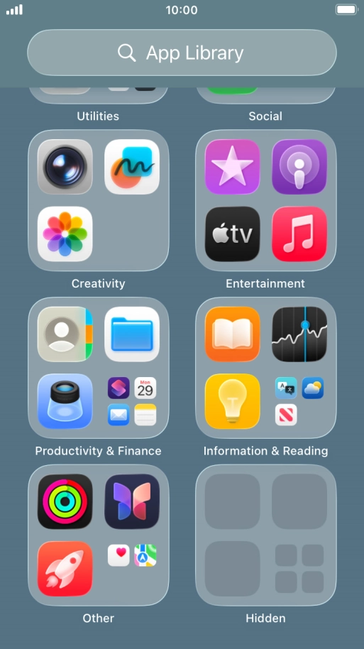 The app is now placed in the Hidden folder in the App Library.