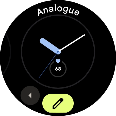 Press the required watch face.