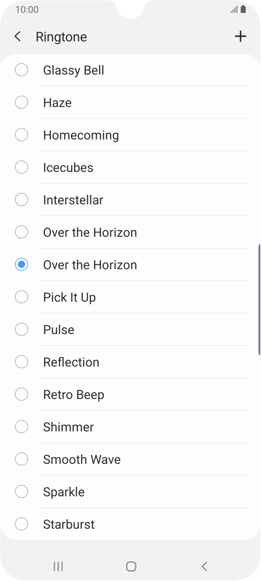 Press the add ring tone icon.