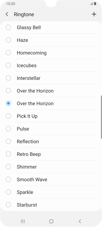 Press the add ring tone icon.