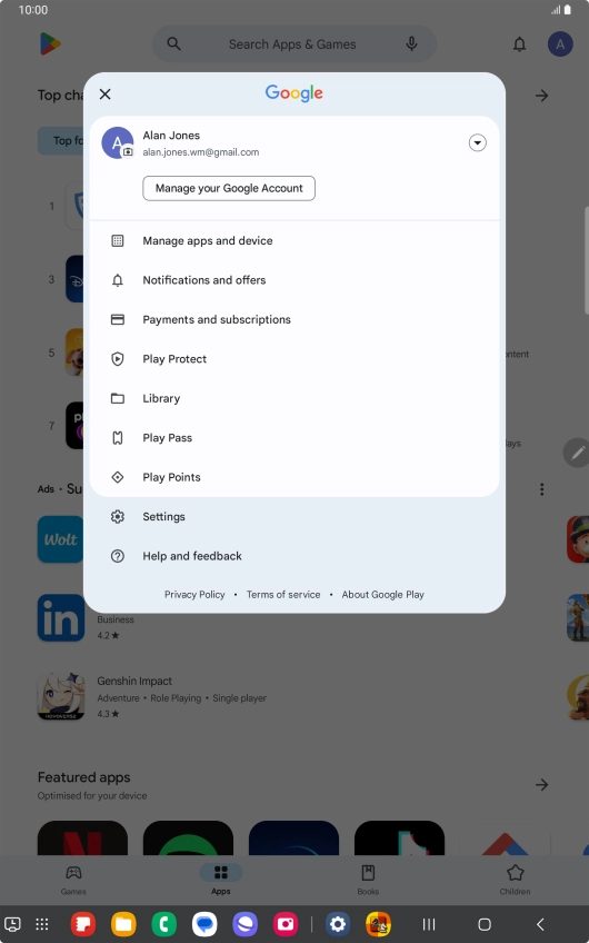 Press Manage apps and device.